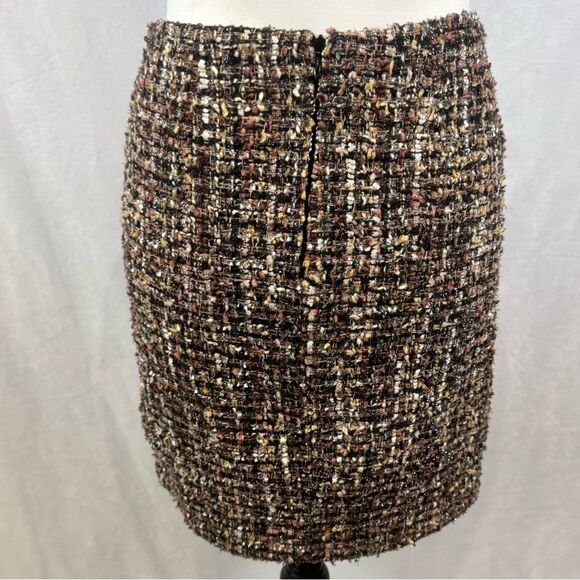 Boston Proper neutrals tweed metallic mini skirt size 0 - Picture 5 of 8